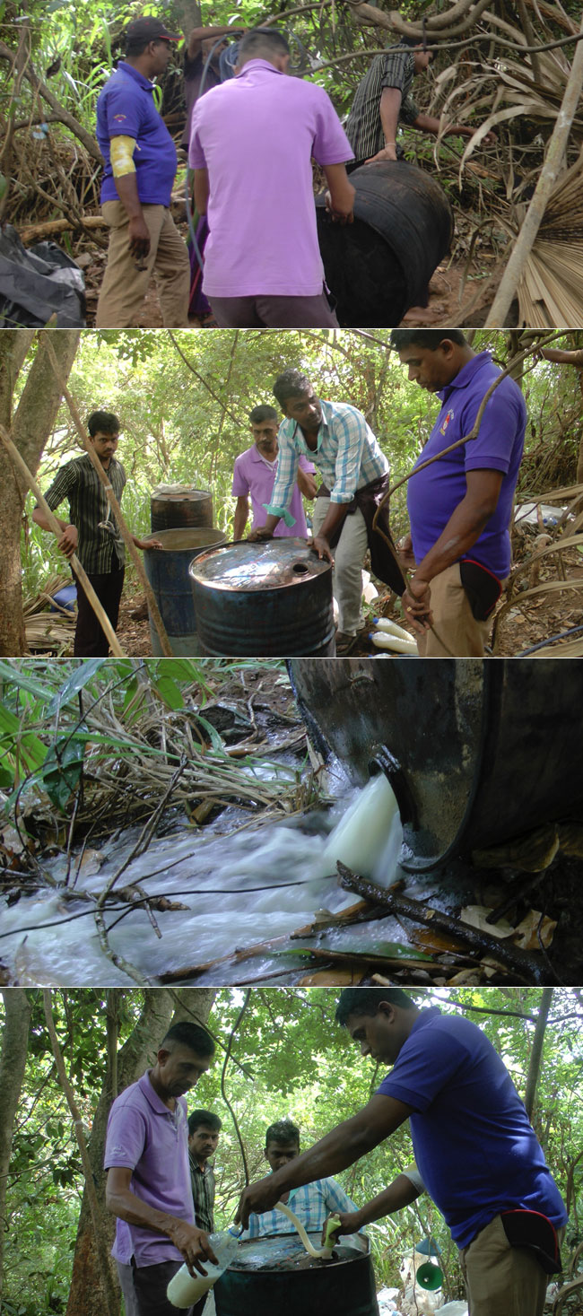 Police raid illicit liquor brewery...