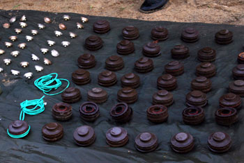 Stockpile of bombs in Wedithalathivu forest