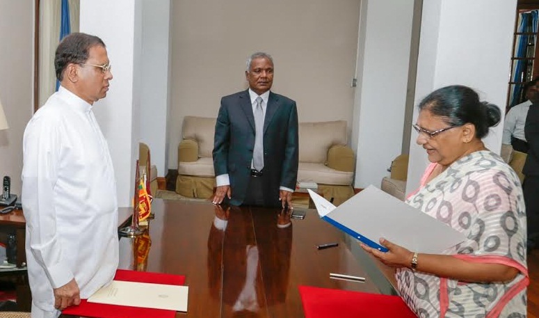 Justice Chandra Ekanayake sworn-in as the acting CJ