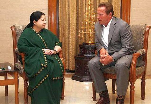 Arnold Schwarzenegger meets Jayalalithaa