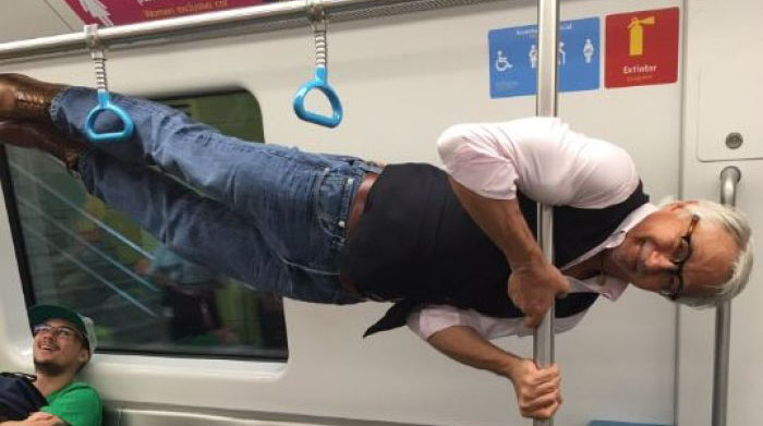 Grandpas Olympic subway stunt in Rio goes viral