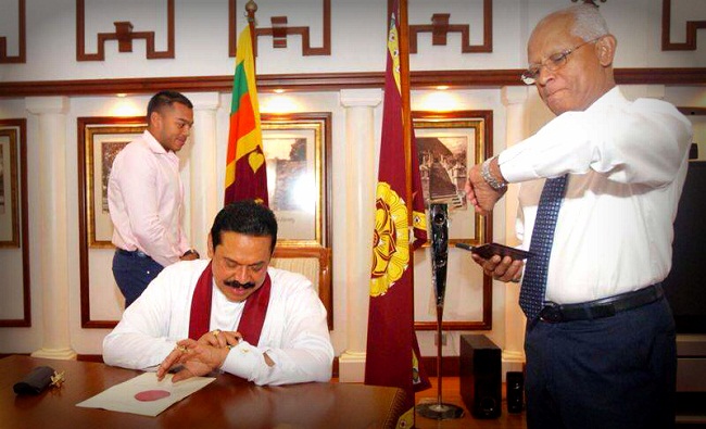 President Rajapaksa signs proclamation...