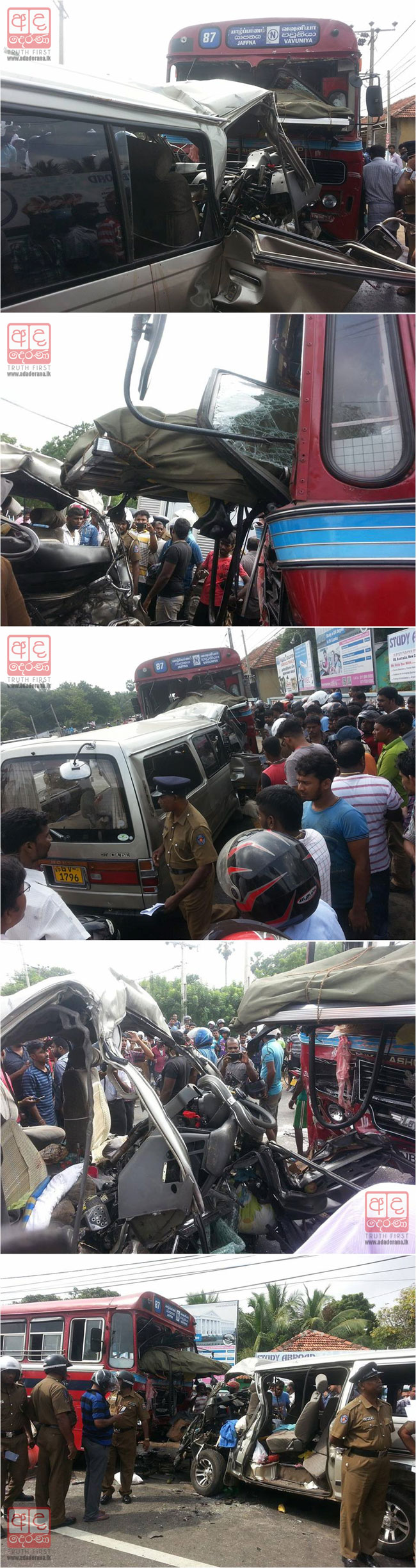 10 dead, several injured in bus and van collision in Jaffna