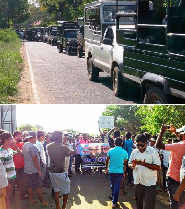 Safari jeep owners protest at Yala...