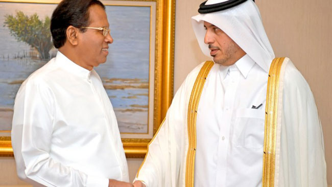 President invites Qatari Premier to visit Sri Lanka