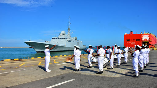 French Naval Ship Auvergne arrives at port of Colombo