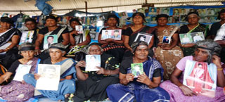 Families of disappeared protest in Jaffna