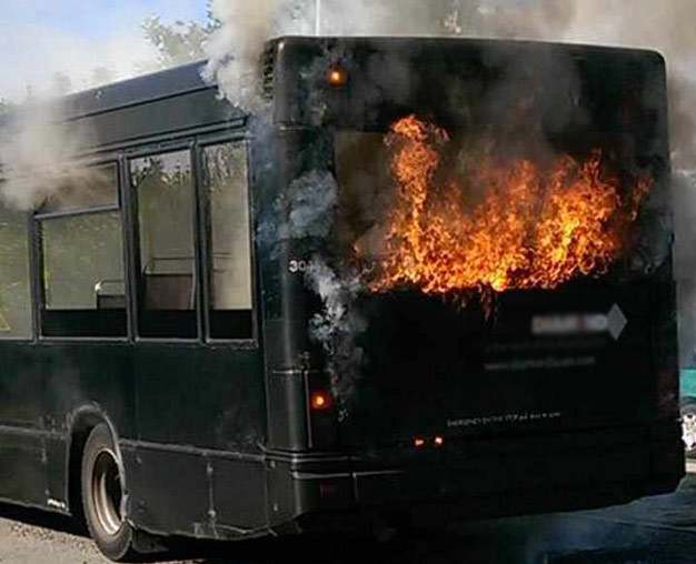 17 injured after bus catches fire in Kahagolla
