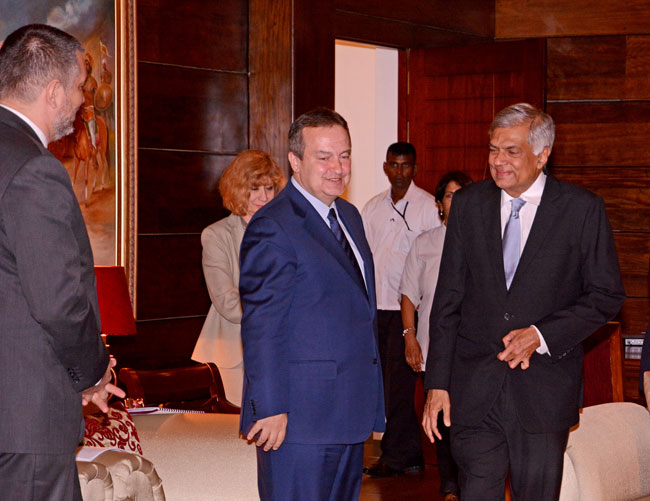 Serbian Deputy PM Ivica Dačić meets Sri Lankan PM