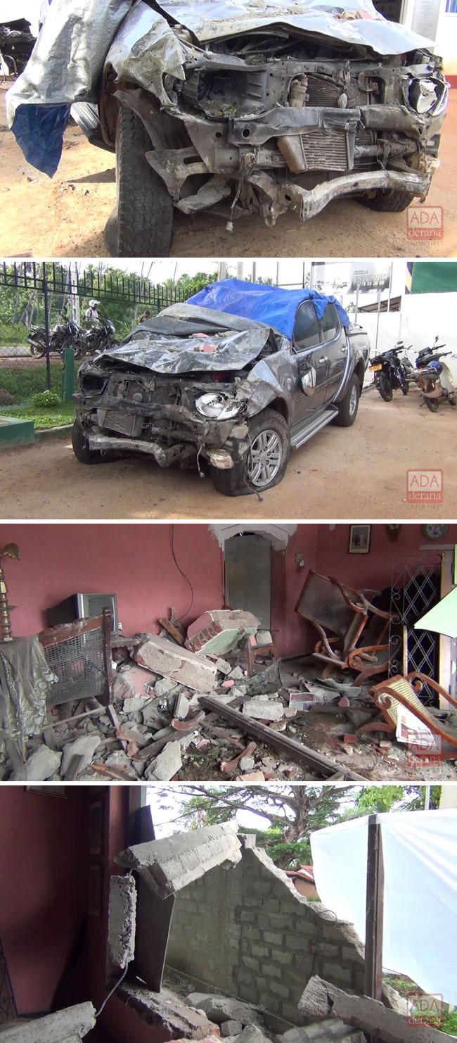 Range Bandaras son hospitalized after a cab out of control veers into house