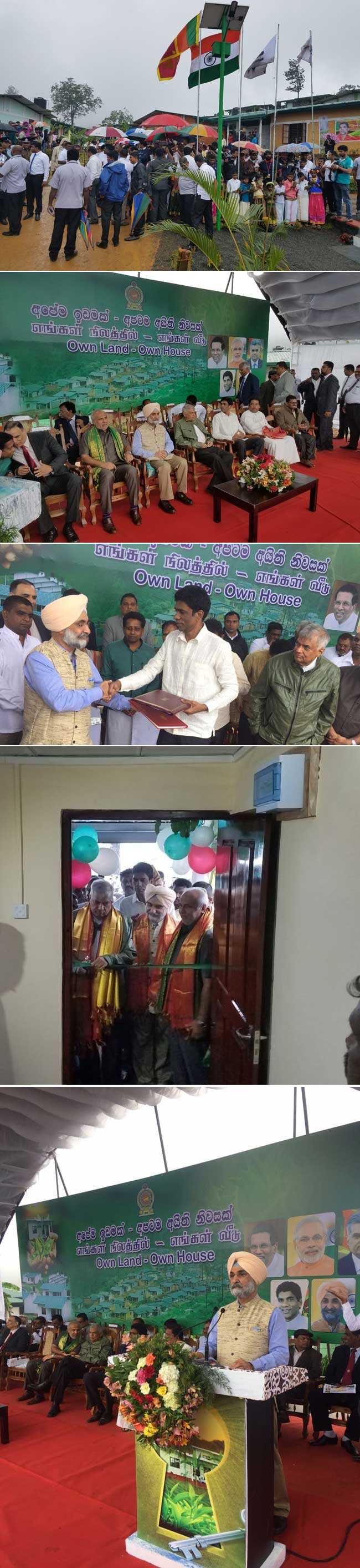 Handing over houses under Indian Housing Project in plantation areas