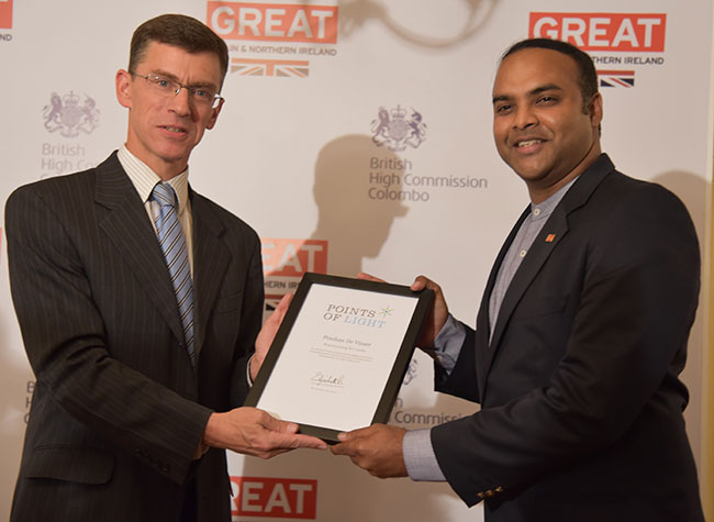 Prashan De Visser from Sri Lanka recognised with Commonwealth Points of Light award