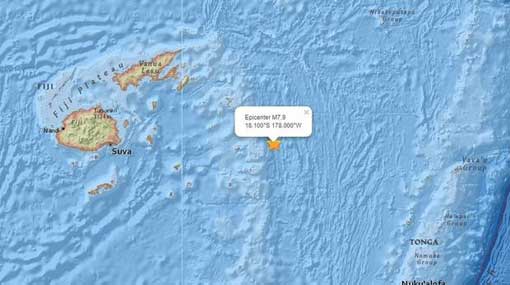 Massive 8.2 Underground Earthquake Strikes Fiji; No effect on SL