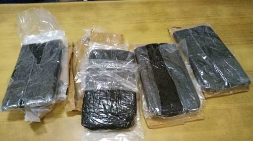 Hashish worth Rs 1.1 mn concealed between t-shirts seized at BIA