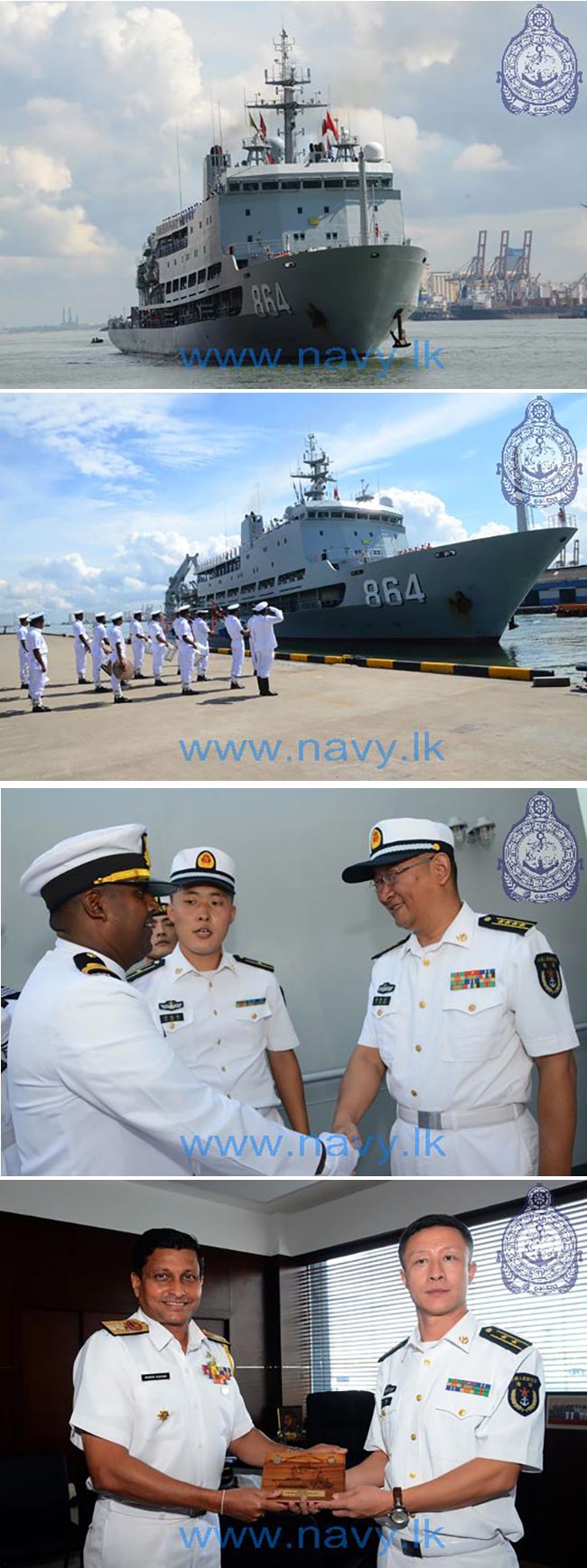 PLAN ship Hai Yangdao arrives at port of Colombo