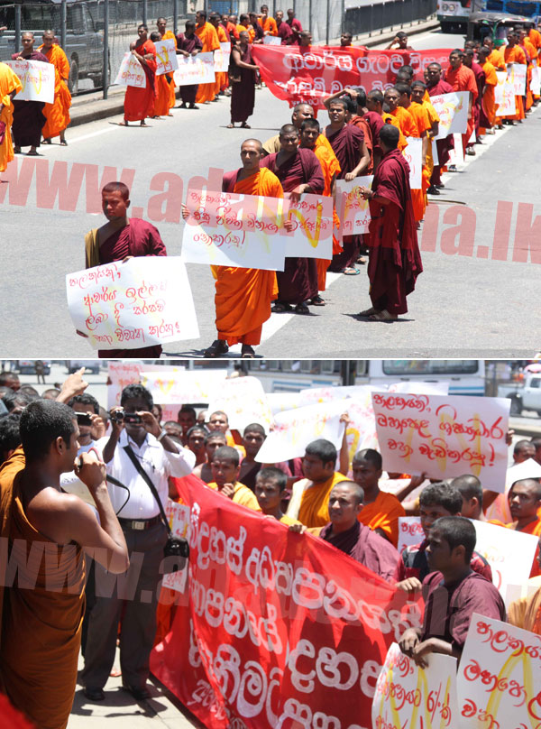 Monks march for education...