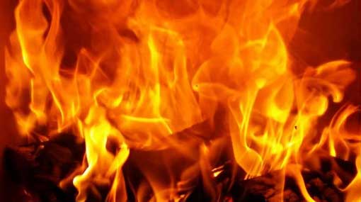Electrical leak causes fire in two-storied house