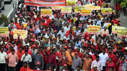 JVP protest march commences in Colombo