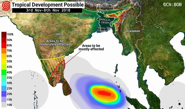 Low pressure area likely to develop and move towards Sri Lanka