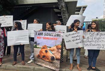 Peaceful protest by animal rights activists...
