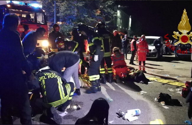 Italy nightclub stampede kills six and injures 100