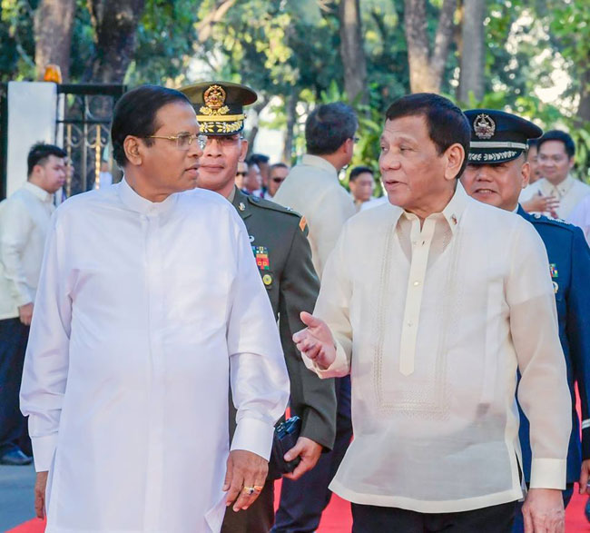Duterte drug war an example to the whole world: Sirisena