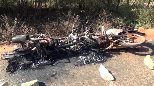 Two injured, motorbike set ablaze in caste clash in Vavuniya