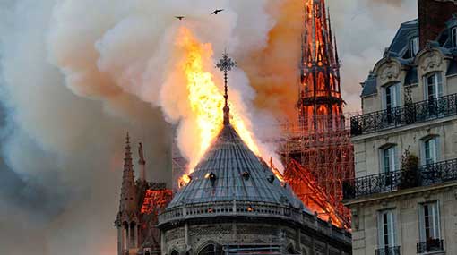 Huge fire engulfs Notre-Dame cathedral in Paris