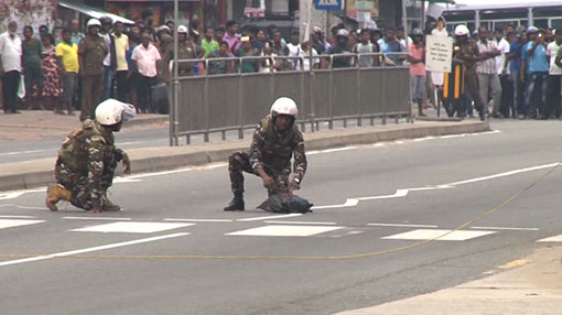 Controlled explosion of suspicious parcel at Kandana