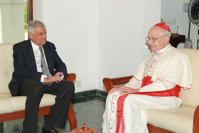 Cardinal Filoni of Vatican meets Prime Mnister...