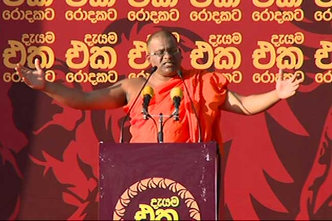 Gnansara Thero calls on clergy to help create a Sinhalese govt.