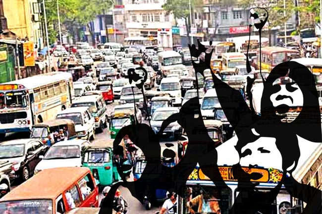 Heavy traffic from Wijerama Junction to Nugegoda