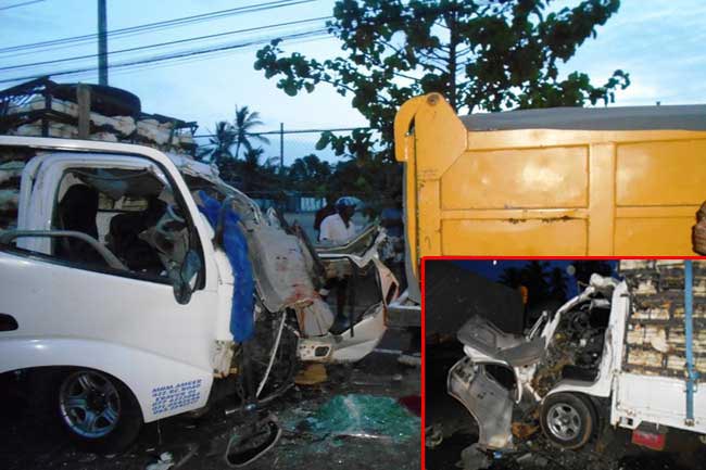 Two dead and 1 injured as lorry carrying chickens collide with tipper