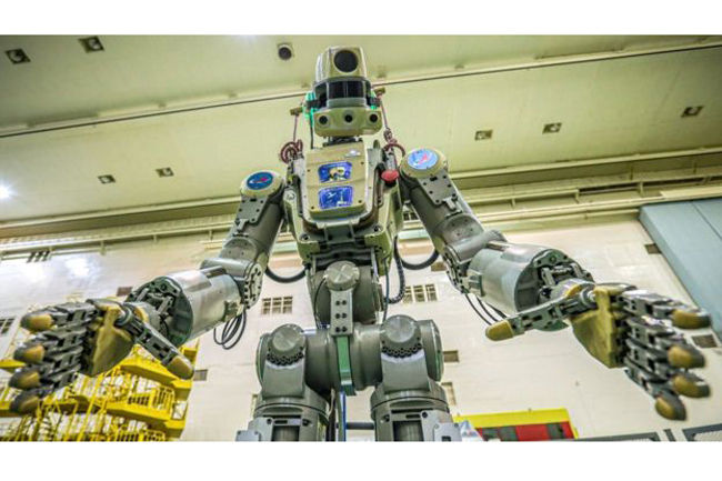 Russia launches life-sized robot into space