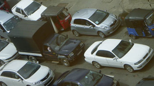 Heavy traffic on Duplication Road