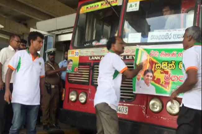 Bus with Galle Face rally supporters cause tense situation at highway