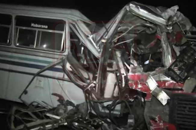 One dead, 42 injured in head-on bus collision