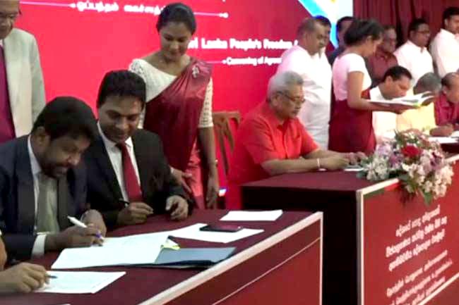 17 parties sign agreement to form Sri Lanka Nidahas Podujana Sandanaya 