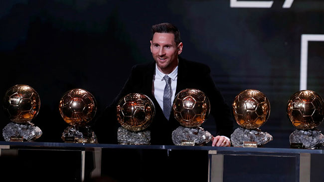 Messi wins record sixth Ballon dOr award