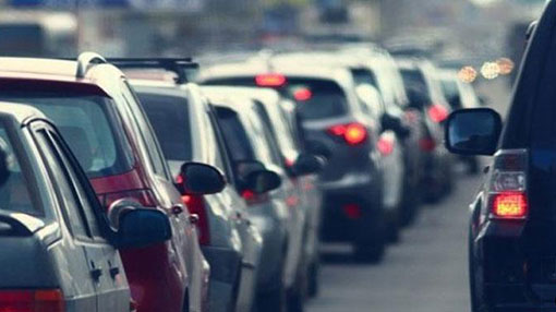 Heavy traffic near on Green Path due to protest