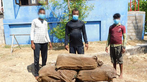 Three nabbed as navy intercepts boat transporting over 133kg of cannabis
