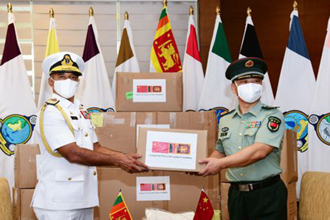 China donates healthcare outfits and equipment to Navy