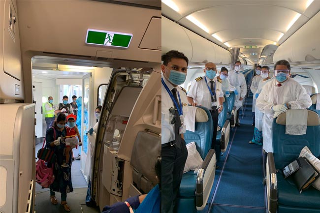 SriLankan flight returns with 113 Sri Lankan students in Coimbatore