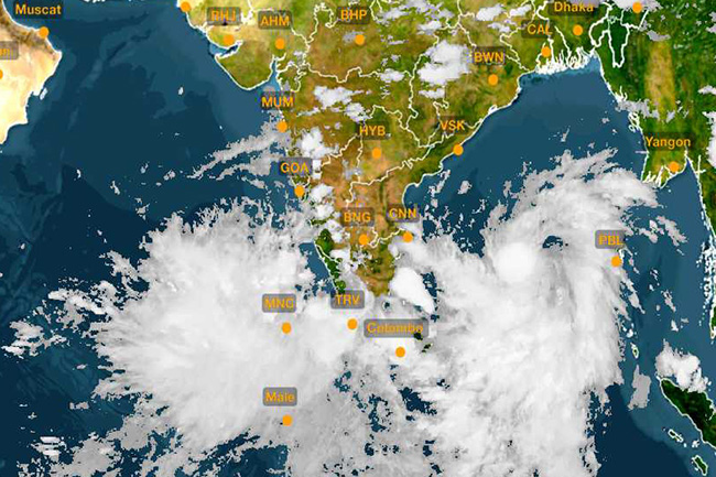 Cyclonic storm over Bay of Bengal today; Over 150mm rainfall expected