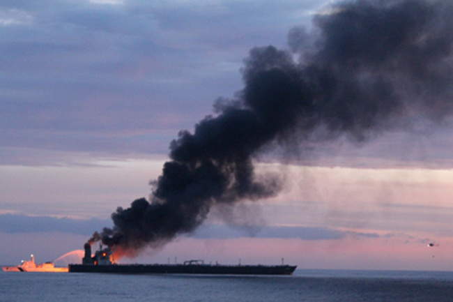 Missing crew member of oil tanker on fire confirmed dead