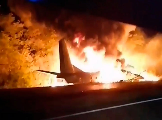 Ukraine military plane crash kills at least 22