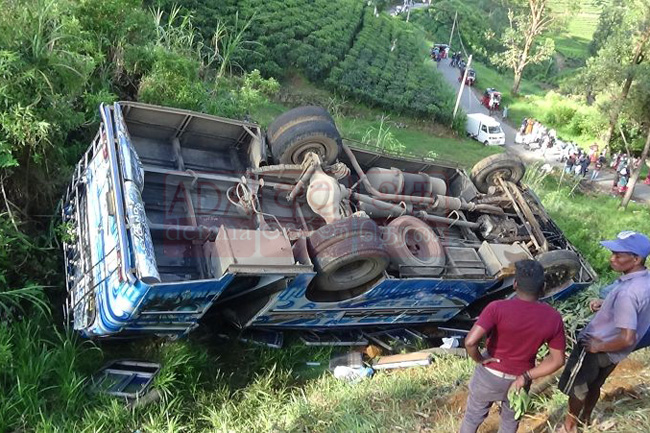 Many including school children injured as bus falls off precipice
