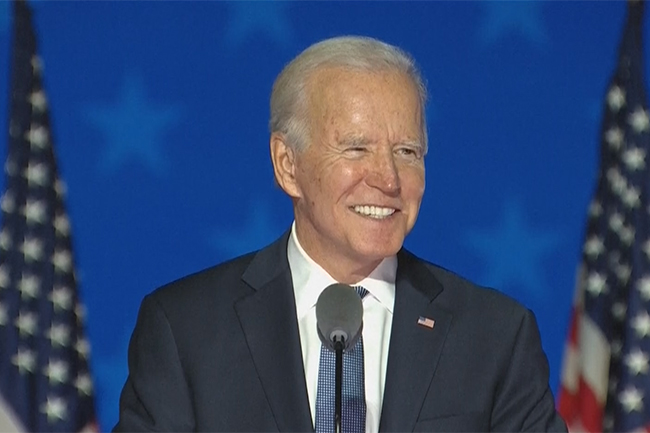 Joe Biden says he is on track to win US presidential election