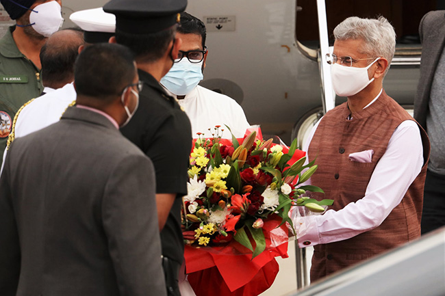 Indian External Affairs Minister arrives in Sri Lanka