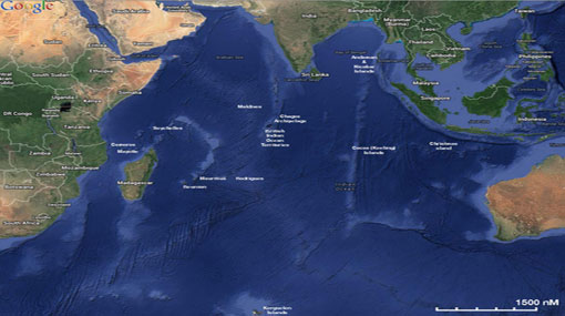 Indian ocean showing extensive levels of pollution 